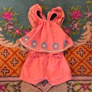 First impressions ruffled romper
